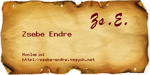 Zsebe Endre névjegykártya