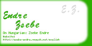 endre zsebe business card